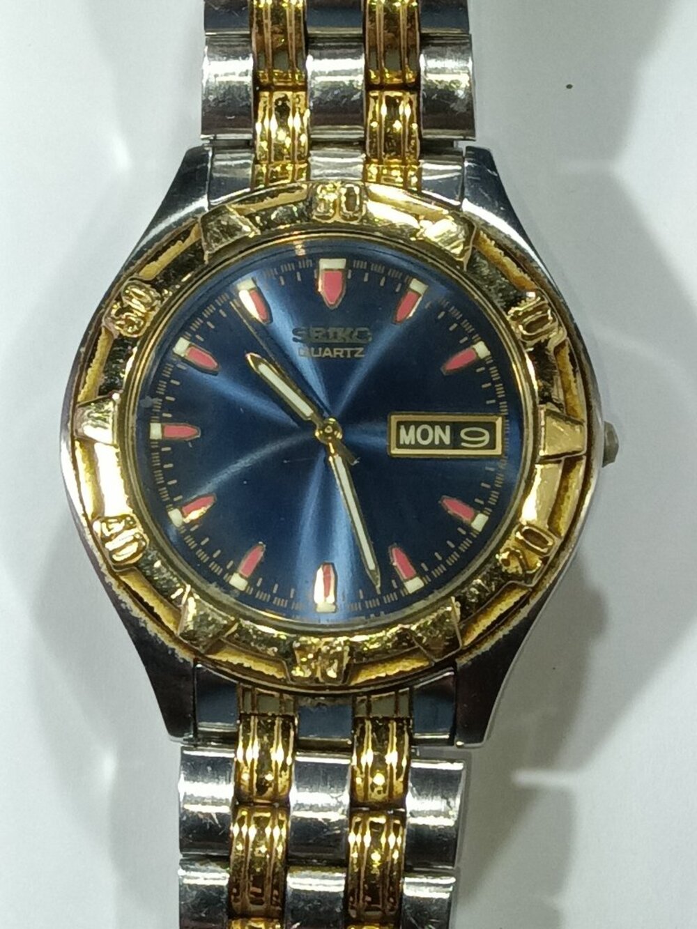 Seiko Two Tone Blue Dial Watch 7N43-7088 A4